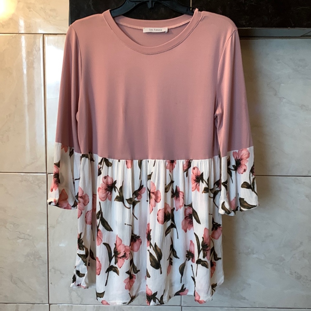 Ces Femme Womens Floral Blouse